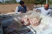 ضبط و معدوم سازی 81 کیلو گرم گوشت مرغ  و آلایشات غیر قابل مصرف در شهرستان خوشاب 
