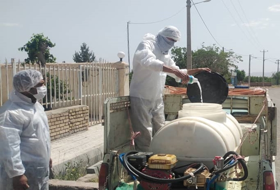 سمپاشی روستای قوزان تربت حیدریه 